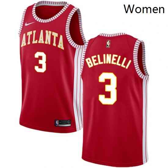 Womens Nike Atlanta Hawks 3 Marco Belinelli Swingman Red NBA Jersey Statement Edition